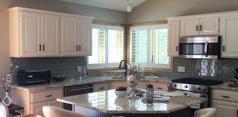 Hartford kitchen with shutters and appliances